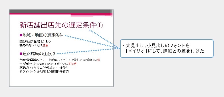 見出しのフォントを変更し、詳細部分との差をつける